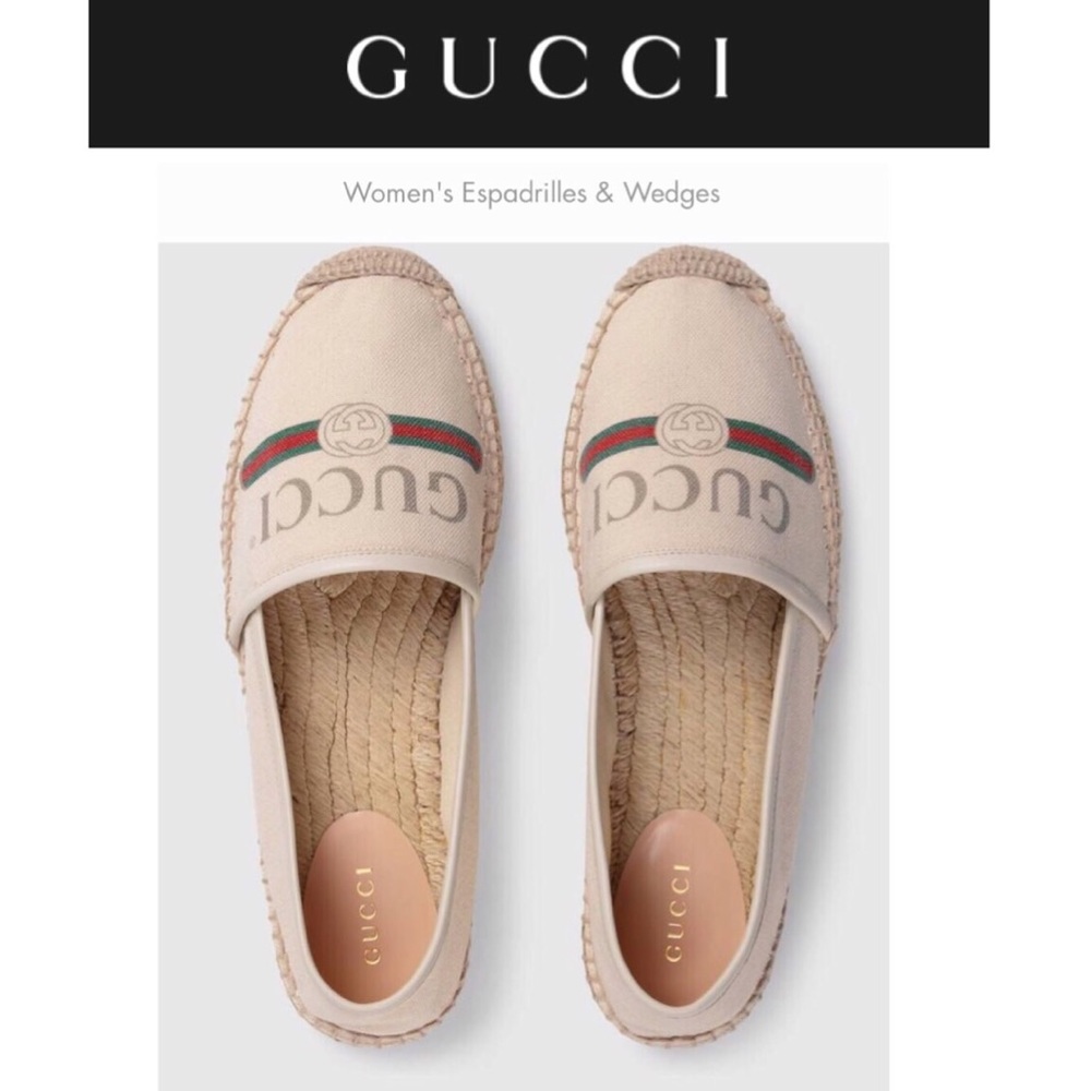 GUCCI Logo Espadrille Flats AUTHENTIC & BRAND NEW!